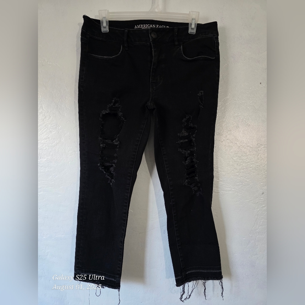 American Eagle Outfitters Black Ripped Jeggings